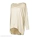 Exlura Women's Loose Blouse Long Batwing Sleeve T-Shirt Oversized Top Khaki