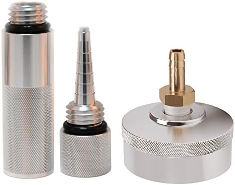 EnRand Aluminum Extended Run Gas Cap,Mess Free Oil Change Funnel & Magnetic Oil Dip Stick for Honda Generator EU2000i EU1000i EU3000i handi-(Upgrade Complete Combo Kit with Brass Hose Fitting,Silver)