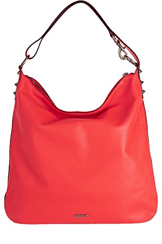 Studded Leather Hobo Bag, Hot Red Rebecca Minkoff Milo