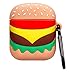 Punswan Hamburger Airpod Case for Apple Airpods 1&2,Cute 3D Funny Cartoon Character Soft Silicone Cover,Kawaii Fun Cool Keychain Design Skin,Fashion Color Cases for Girls Kids Boys Air pods
