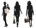 Micom Casual Signature Printing Pu Leather Tote Shoulder Handbag with Metal Decoration for Women (Black Grid)