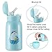 Unicorn Water Bottle with Straw for Kids, Cute Toddler Stainless Steel Thermos Cup with Carrier Holder Shoulder Strap and Spare Cover Lid, Insulated Leakproof BPA Free Flip Lid (18.6 oz Blue)