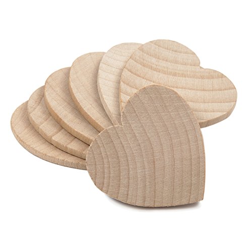 Wood Heart 1-3/4 Inch, Natural Unfinished Wooden Heart Cutout Shape, (1.75 inch), Wood Hearts (1-3/4” Tall x 1/8” Thick) - Bag of 100 - Thumbnail 4