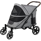 JoPet Pet Stroller for medlium and Large Dogs, Dog Stroller, Large Dog, Foldable carts, Carrier, One-Hand Automatic Folding, Quick Release Wheel, Dual Entry, Rubber Wheels