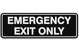 Signs ByLITA Standard Emergency Exit Only Sign - Easy Installation | Durable Wall or Door Sign (Black) - Small