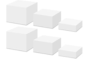 ONVVIPPIV Buffet Risers Set of 6, Food Display Stands for Party, Acrylic Cube Nesting Risers Stands with Hollow Bottoms, Wedding Cake Stand White