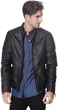 Chaqueta Polipiel Negra Hombre Clearance Sale, UP TO 59% OFF |  www.ecomedica.med.ec