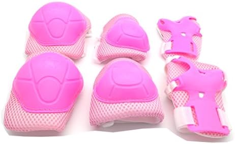 esbuy 6Pcs Child's Kids Roller Elbow Wrist Knee Pads Blades Protective Gear for Skateboard Biking Skates Skating (Pink)
