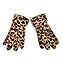 Black & Brown Leopard Print 3 Piece Fleece Hat, Scarf & Glove Women's Winter Set