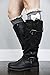 Modern Boho Bow Boot Socks Women's Lace Crochet Boot Socks Charcoal