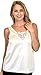 Patricia Lingerie Women's Anti-Static Soft Silky Satin Under Blouse Camisole with Elegant Floral Lace Trim (Ivory, Large)