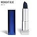Maybelline New York Color Sensational Blue Lipstick Matte Lipstick, Midnight Blue, 0.15 oz,Pack of 1