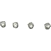 Stud Earrings Set for Women 2 Pairs Hypoallergenic Tiny Cubic Zirconia Stud Silver Earrings Set
