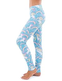 Tipsy Elfos dama Azul Pastel Rainbow Unicorn Leggings