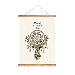Hanging Poster Wooden Framed Dream Come True Theme Home Wall Canvas Prints Ready to Hang - 18"x24" inches
