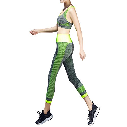 Hotiary Mid-Impact Racerback Sports Bra with Pants Yoga Sets Space Dye Colors