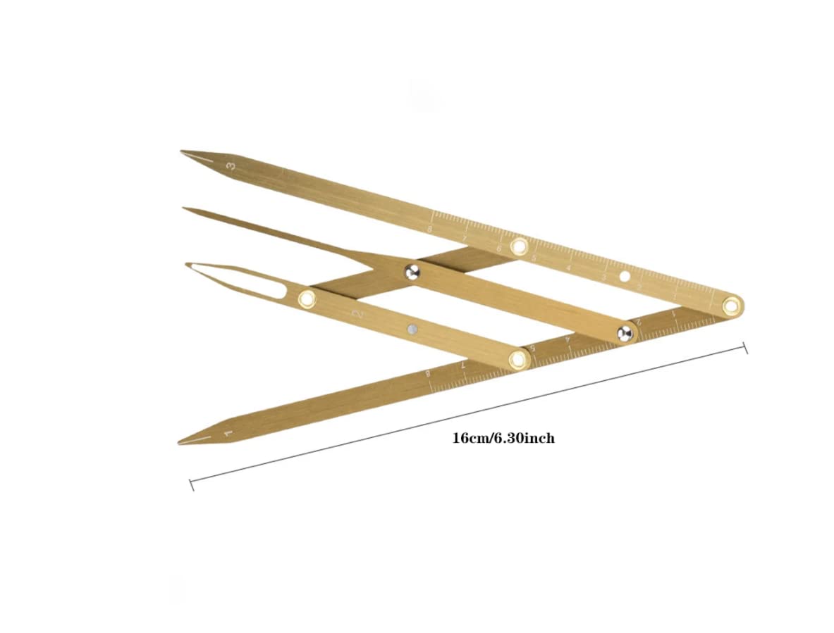 Stainless Steel Golden Ratio Calipers Microblading Permanent Makeup Eyebrow Measure Tool Mean Golden Eyebrow Divider (Gold)