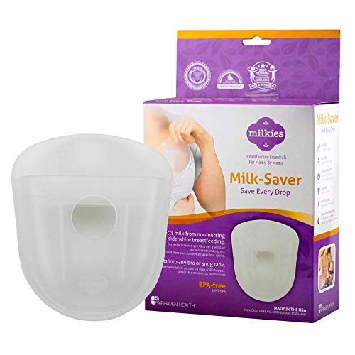 milkies milk-saver, recolector de leche para leche materna, contiene más de 2 onzas de leche que gotea, sin silicona