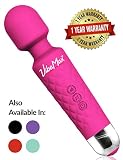 Rechargeable Handheld Personal Wand Massager by VibeMax: Wireless & Waterproof - Powerful Multi Speed Vibration - Whisper Quiet - Cordless - Mini - Pink