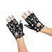 Polyester Rock Star Studded Fingerless Gloves (1 pair),  One Size