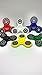 Fidget Hand Spinners 6 Color Bundle Bulk EDC Hand Tri-Spinner Desk Toy Stress Anxiety Relief ADHD Adults Student Classroom, Relax Therapy, Stress Pack Combo Green Red Black White Blue Yellow Glow