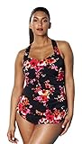 Aquabelle Women's Poppies Sarong Front Swimsuit