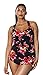 Aquabelle Women's Chlorine Resistant Poppies Sarong Front Swimsuit
