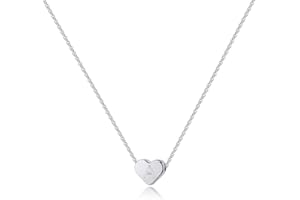 Turandoss Heart Initial Necklaces for Women Girls, 14K White Gold Filled Heart Pendant Letter Alphabet Necklace Initial Necklaces Jewelry for Girls Heart Letter Initial Necklace Gifts for Teen Girls
