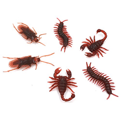 Cooplay 30pcs Vintage Mock Fake Plastic Centipede Scolopendra Roach Scorpion Insects Joke Toys Prank Scary Trick Bugs for Party