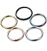 Jstyle 5 Pcs a Set 316L Stainless Steel Septum Piercing Nose Hoop Clicker Ring 16G