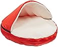 Sofantex Plush Pet Bed Cave for Cats and Small to Medium Size Dogs and Cats, Red, 25"