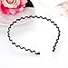 AKOAK 2 Pcs Unisex Black Spring Wave Metal Hoops Hair Bands Girl Men`s Head Band Accessory
