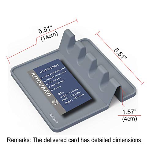 Spoon Rest Gray,Silicon Spoon Rest Mat,Stove Spoon Rest,Utensil Spoon Rest,Silicon Spoon Rest, Kitchen Utensil Rest,Silicone Spoon Rest-by KITGUARD