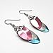 Transgender pride earrings, chainmail scales; pink, white, light blue
