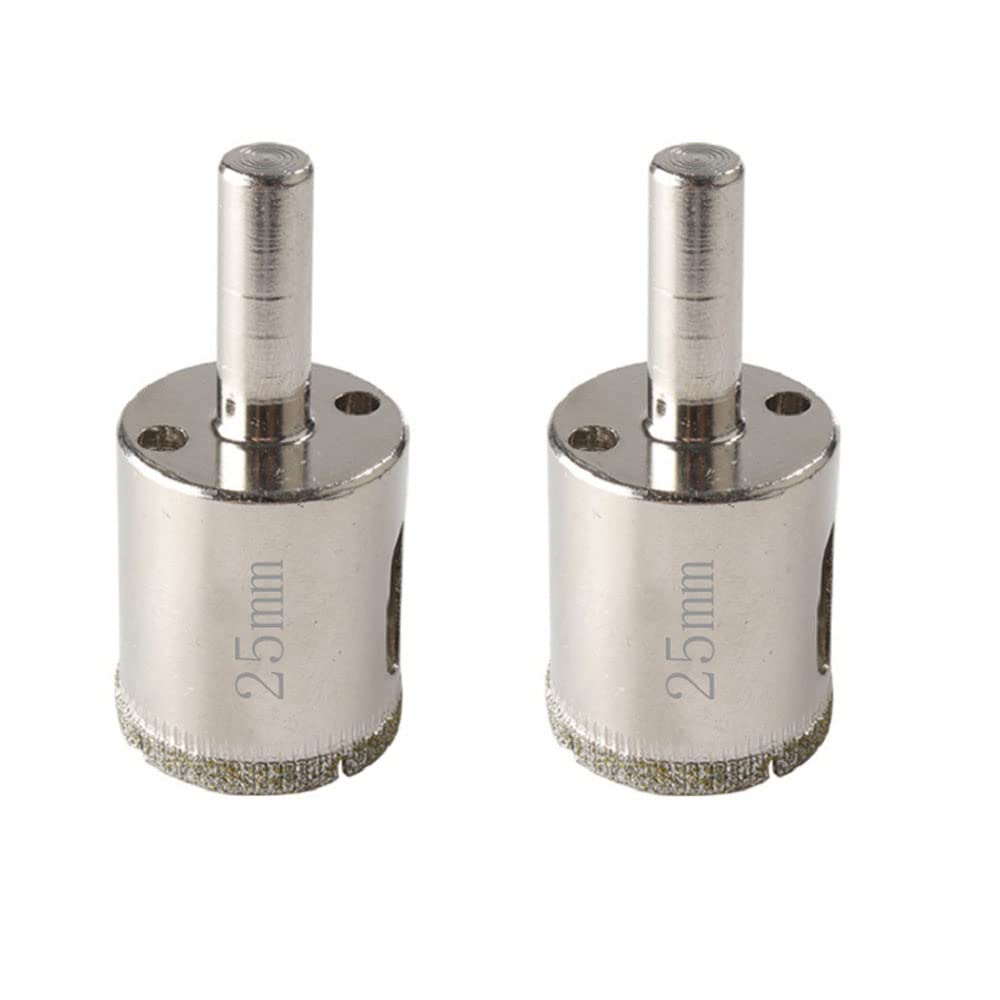 2 Pcs 25MM Diamond Hole Saw Drill Bit Performance Hollow Hole Cutter Diamond Drill Cutter Saw Hole for Glass Tile Ceramic Marble Porcelain Cutting