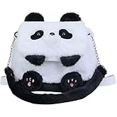 Ueeksry Cute Plush Panda Backpack, Plush Panda Bag, Stuffed Animal Backpack, Shoulder Bag Crossbody Bag, Cute Cartoon Bag