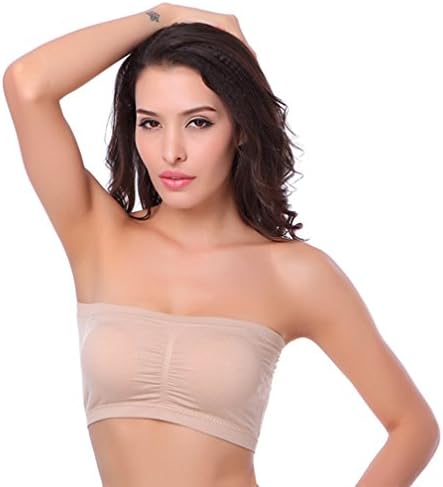 Women's Strapless Bandeau Bra Crop Tube Top Bra Wirefree Stretch Removable Padded Bralette
