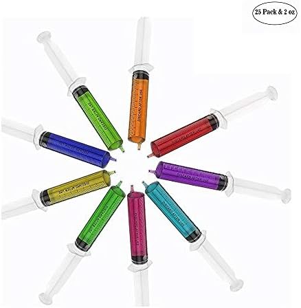 Jesban Jello Shot Syringes, 25 Pack Reusable 2 Oz Large Jell-O Shot Syringes with Caps for Halloween Birthday Doctor Theme Party Nursing/RN Graduation Decoration (25 Pack)