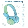 Headphones-Riwbox-BT05-Wings-Kids-Headphones-Wireless-Bluetooth-Over-Ear-85dB103db-Volume-Control-Children-Foldable-Headphones-with-MicTF-Card-Compatible-with-TabletSmartphoneSchool-BlueGreen Riwbox Headphones, BT05 Wings Kids Headphones Wireless Bluetooth Over Ear 85dB/103db Volume Control Children Foldable…