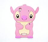 3D pink Stitch & Lilo Soft Silicone Case Cover For Smart Mobile Phones (ZTE MAX N9520 Boost Mobile)