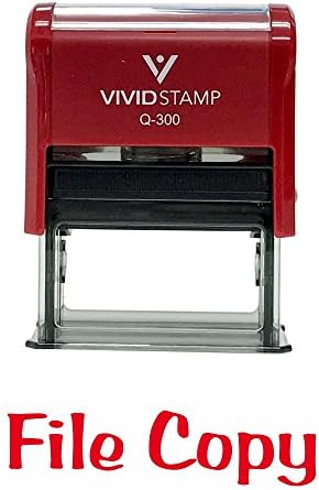 File Copy Self-Inking Office Rubber Stamp (Red) - Large