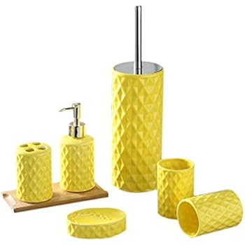 Luxury 66 Yellow Bathroom Soap Dispenser Sets 2021