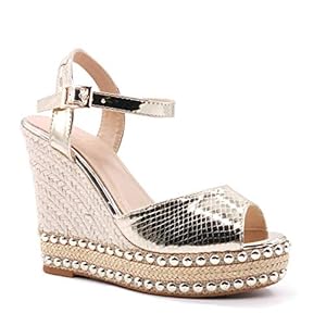 41we%2B5dbGJL. SS300 Angkorly - Zapatillas Moda Sandalias Alpargata Plataforma Correa de Tobillo Matrimonio Ceremonia Mujer Efecto Piel de… 41we%2B5dbGJL. SS300