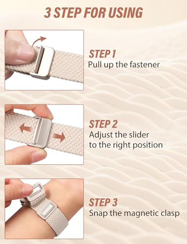 TOYOUTHS Braided Magnetic Band Compatible with Apple Watch Bands 38/40/41/42/44/45/46/49mm Women Men, Dressy Celtic Metal Stretchy Elastic Strap for iWatch Series 11 10 9 8 7 6 5 4 SE/Ultra 3 2 1