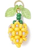 Gelirda 20Pcs Glass Seed Beaded Flower Bud Pendants Yellow Floral Charms for Jewelry Bracelet Necklace Making