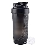 Protein Shaker Bottle,Shaker bottle with mixer ball,Shaker Cups for easy mixer ,Loop Top Classic Shaker Bottle,Shaker Bottle with Balls, 28ounce/800ml Shaker Cup for mixing protein shakes (Black)
