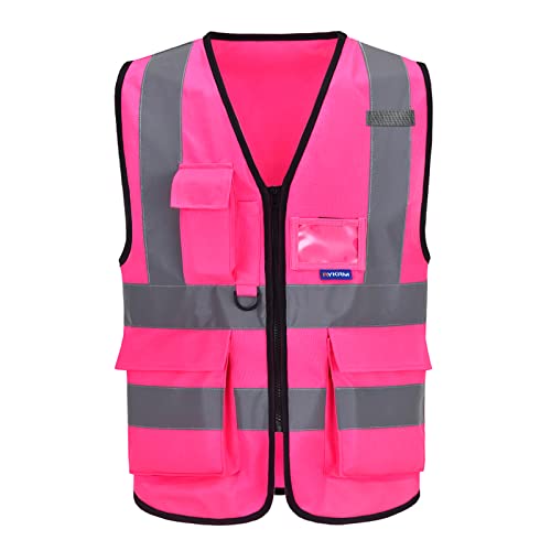 Photo 1 of A-SAFETY Pink Safety Vests for Women,Working Safety Vest with Reflective Strips,Medium