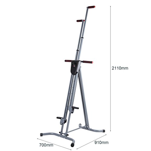 Homgrace Vertical Climber Cardio Exercise, Total Body Workout Climber Machine, Folding Climbing Machine with Resistance for Home Gym Step Climber (Grey)