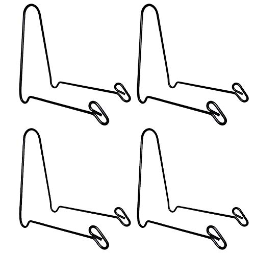 Tincogo (4 pack Black Display Stand Easel Iron Bowl Stands for Display Large Deep Bowls, Platters and Deep Dishes