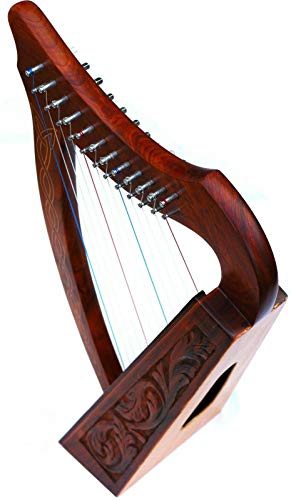 image for DEURA HARP CELTIC 12 STRINGS BABY LAP HARP with BAG DH-12B, ROSEWOOD